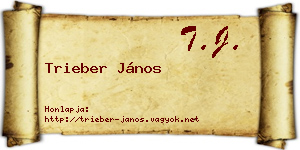 Trieber János névjegykártya