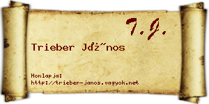 Trieber János névjegykártya